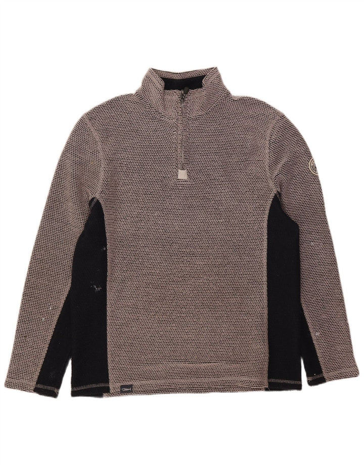 Moletom masculino Weird Fish com gola e zíper, moletom cinza médio colorblock