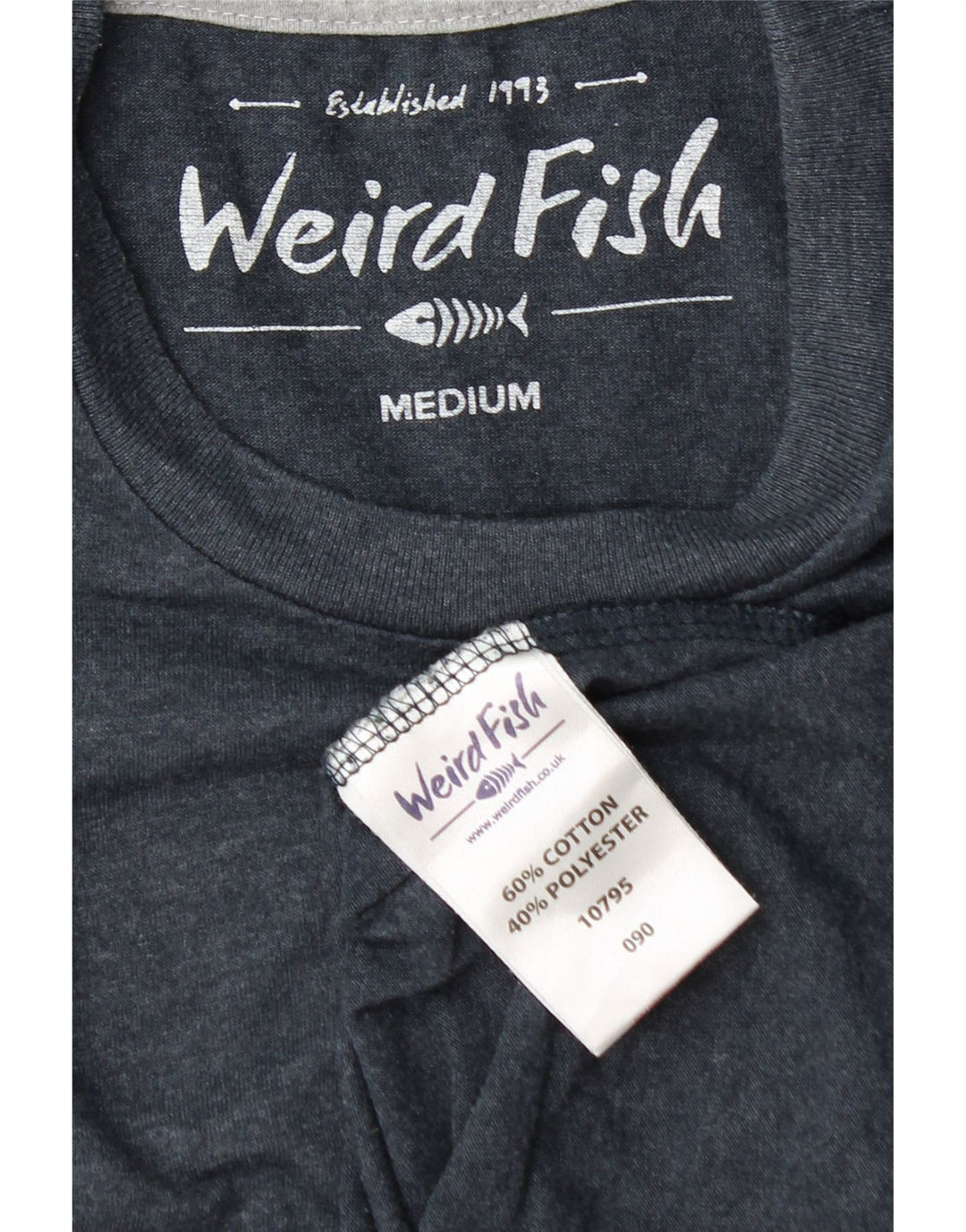 Camiseta masculina Weird Fish Top médio algodão azul marinho
