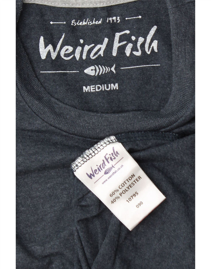 Camiseta masculina Weird Fish Top médio algodão azul marinho