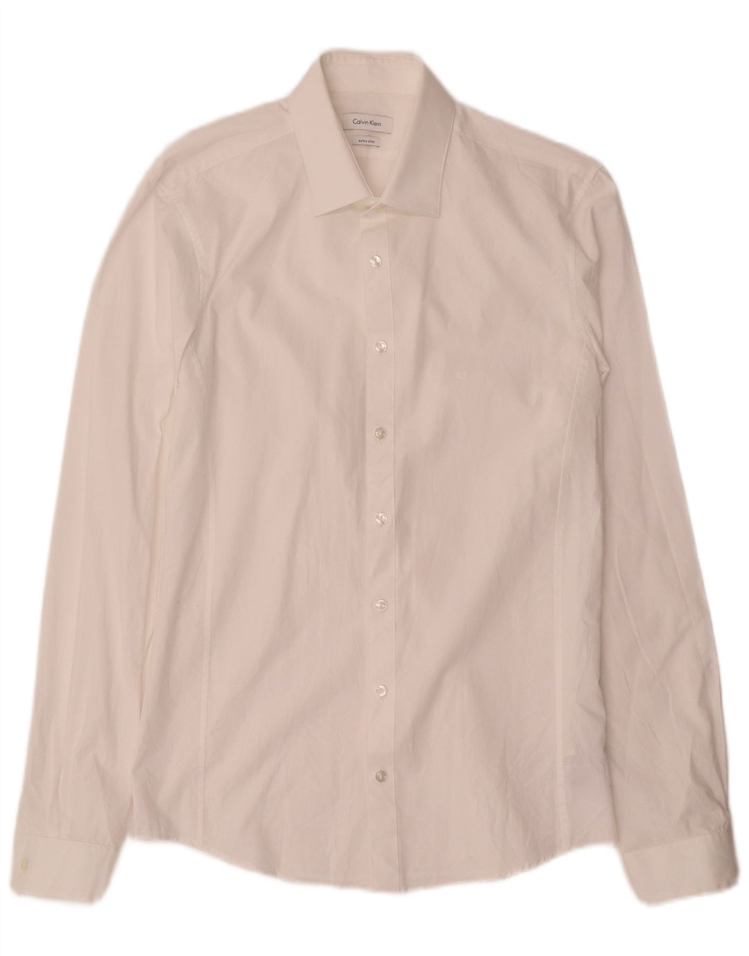 Camisa masculina Calvin Klein extra slim fit tamanho 39 15 1/2 algodão branco médio
