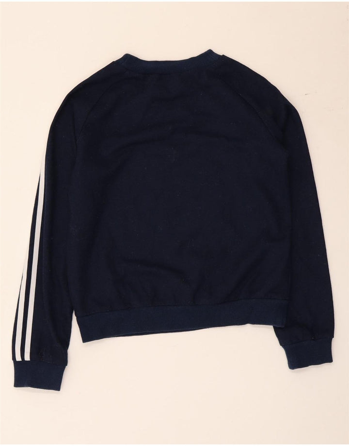 Adidas Mens Crop Sweatshirt Jumper UK 8 Pequeno Azul Marinho Poliéster