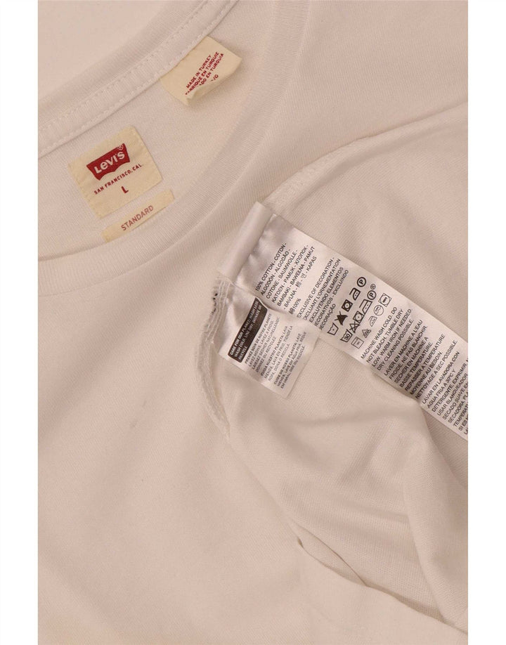 Camiseta masculina padrão Levi's Top grande de algodão branco