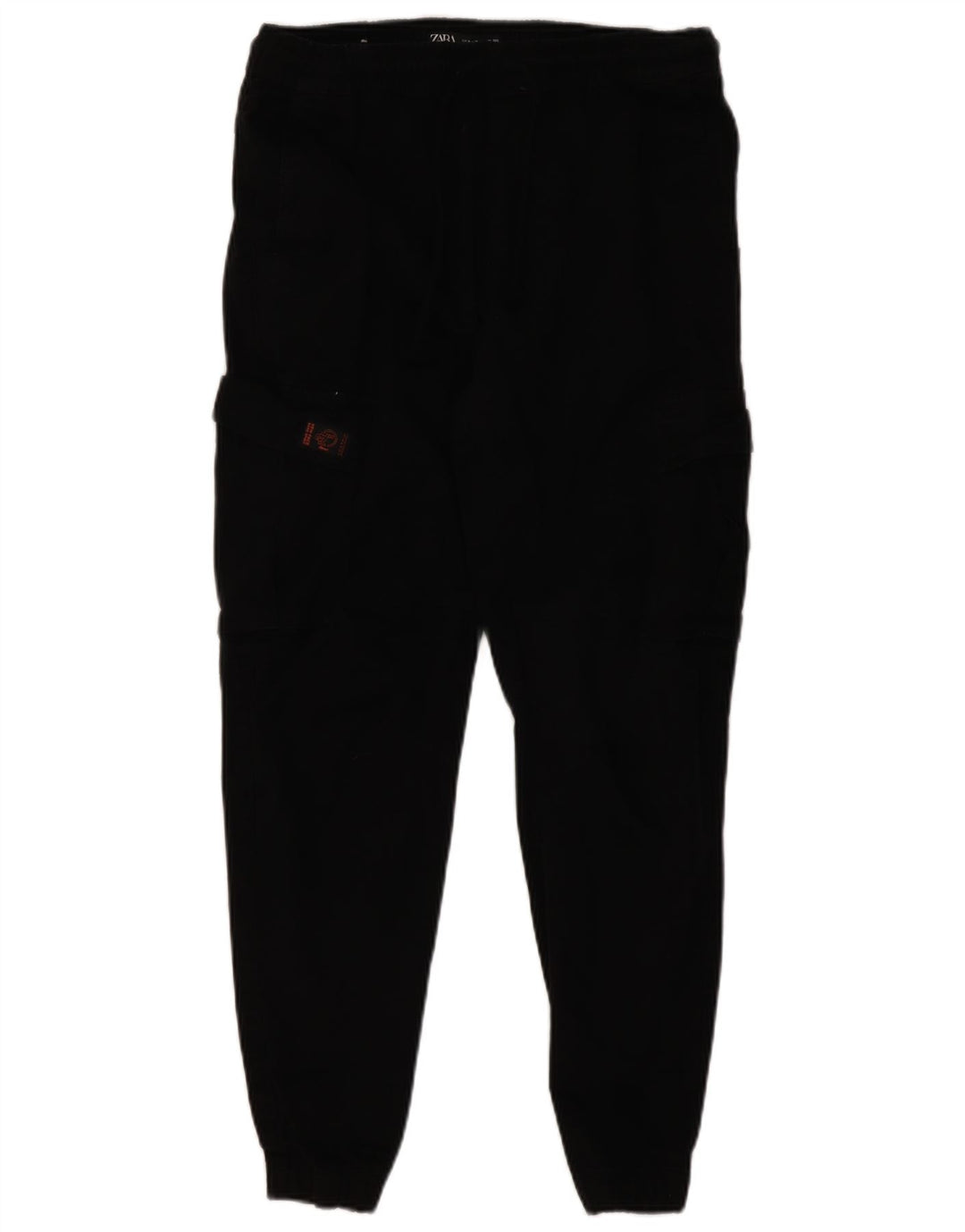 Zara Mens Joggers Cargo Calças Médio W30 L27 Algodão Preto