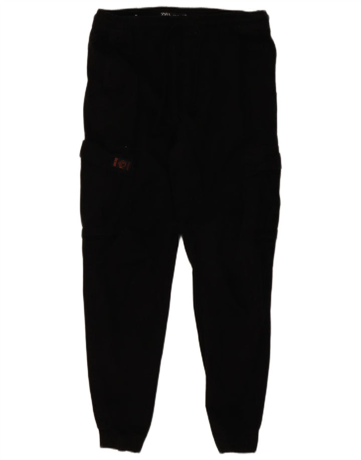 Zara Mens Joggers Cargo Calças Médio W30 L27 Algodão Preto