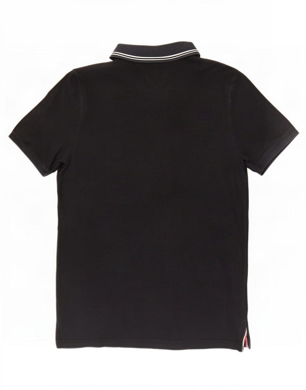 Tommy Hilfiger Mens Slim Fit Polo Shirt XL Black Cotton