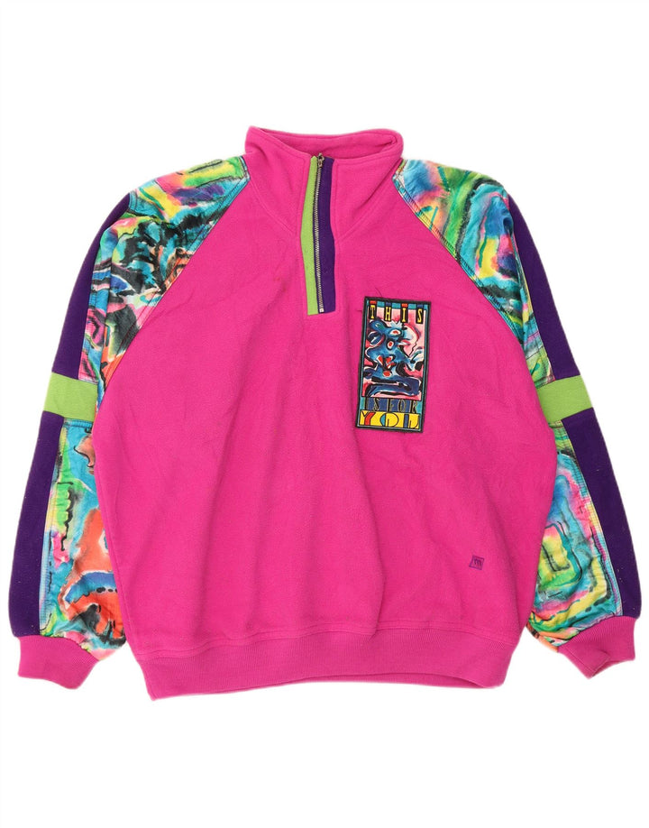 MASER M Suéter de lã gráfico grande feminino EU 40 rosa médio