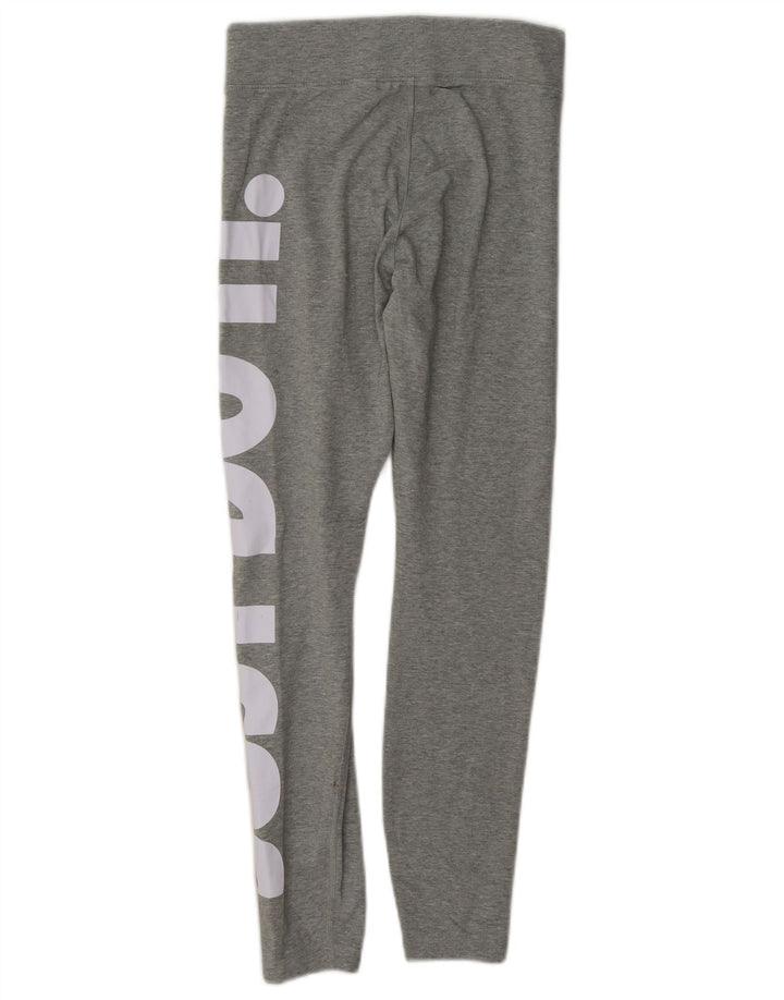 Leggings Nike Femininas Graphic UK 10 Pequenas Cinza Algodão
