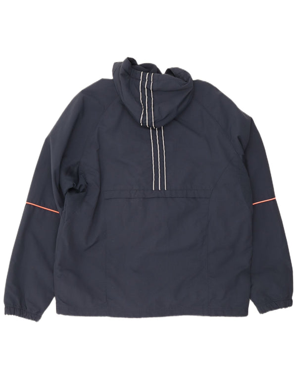 Jaqueta Anorak com capuz masculino Adidas Reino Unido 42/44 grande poliéster azul marinho