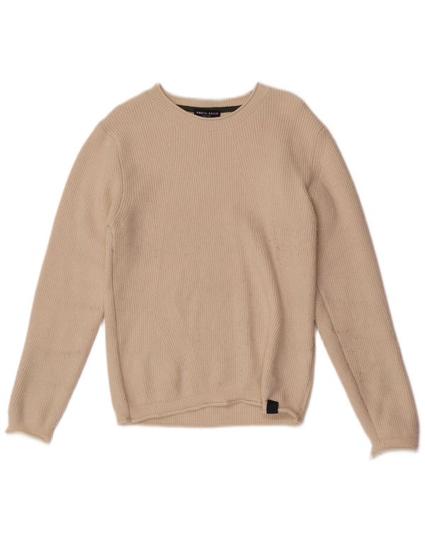 Suéter feminino North Sails com gola redonda Reino Unido 10 pequeno bege viscose