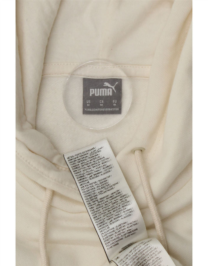 Puma feminino moletom com capuz UK 14 médio algodão branco