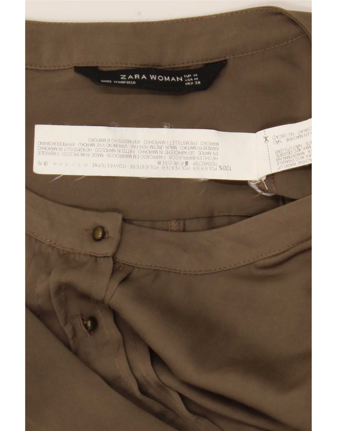 Macacão feminino Zara UK 14 poliéster cáqui médio