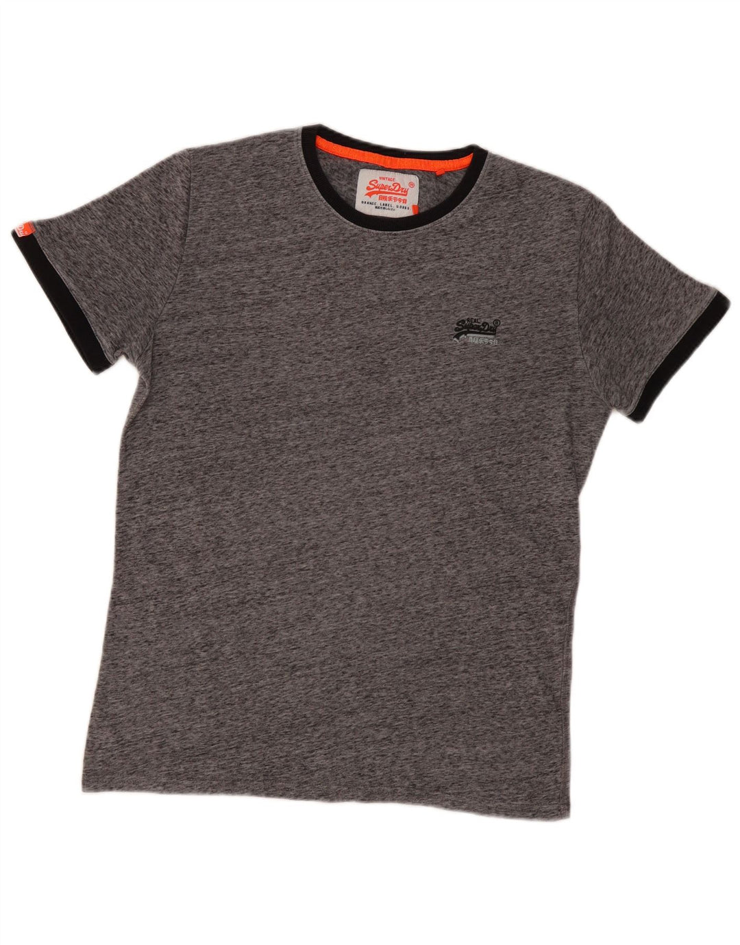 Camiseta masculina Superdry grande cinza manchado