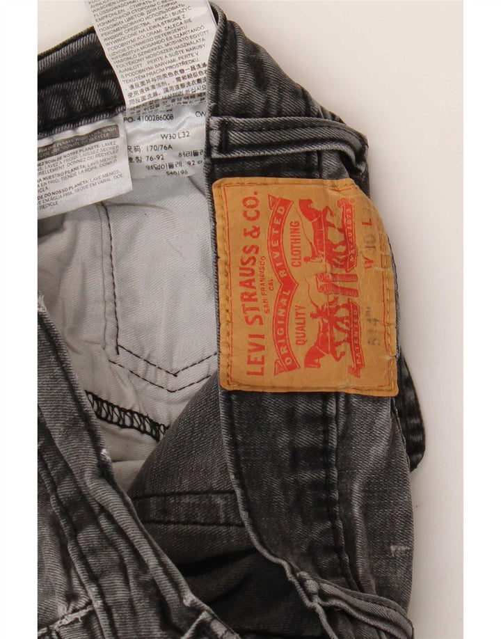 Calça jeans masculina Levi's 514 Straight W30 L32 cinza algodão