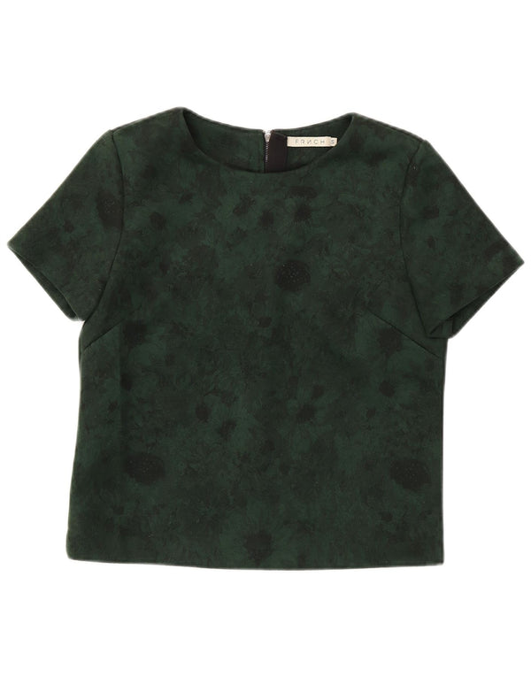 Blusa feminina FRNCH Top UK 16 poliéster floral verde pequeno
