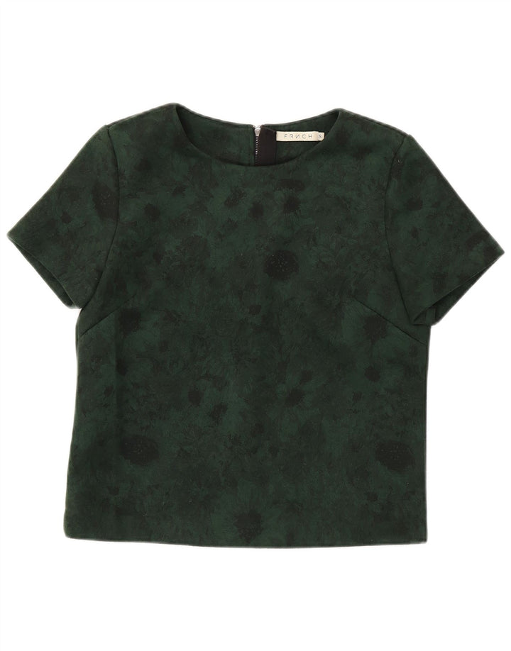 Blusa feminina FRNCH Top UK 16 poliéster floral verde pequeno