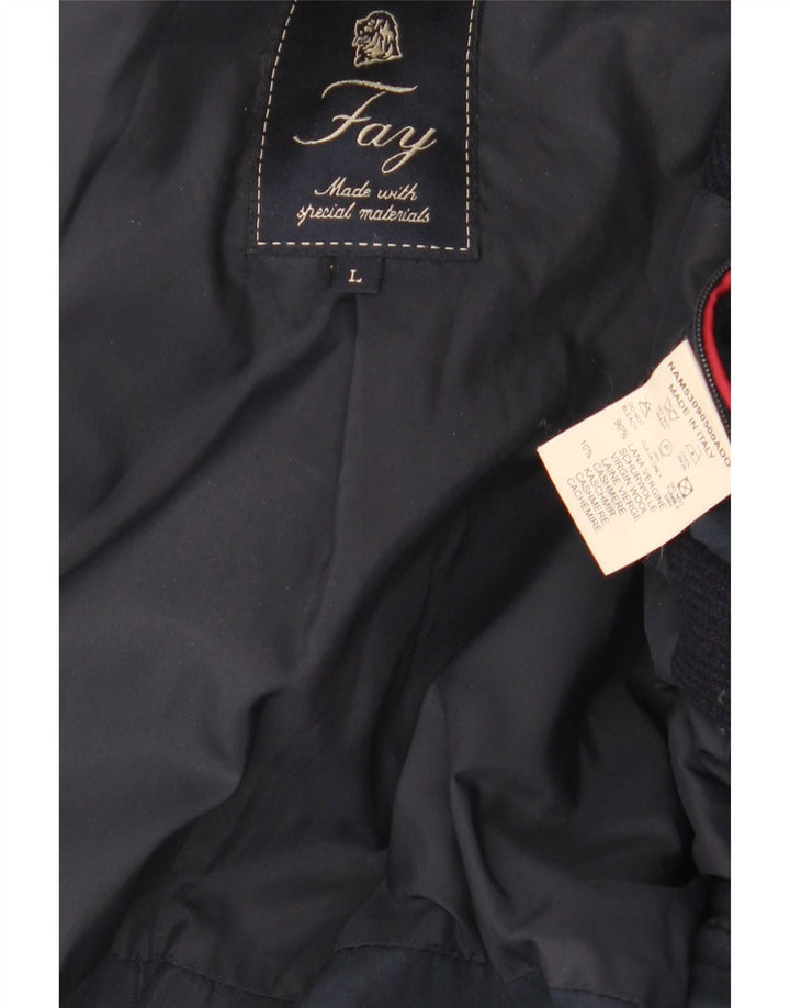 Sobretudo masculino Fay UK 40 grande lã virgem azul marinho
