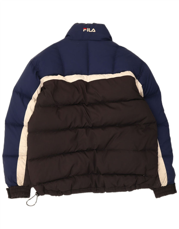 Jaqueta acolchoada masculina Fila UK 36 poliéster colorblock preto pequeno