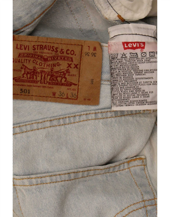 Levi's Masculino 501 Straight Jeans W36 L32 Azul Algodão