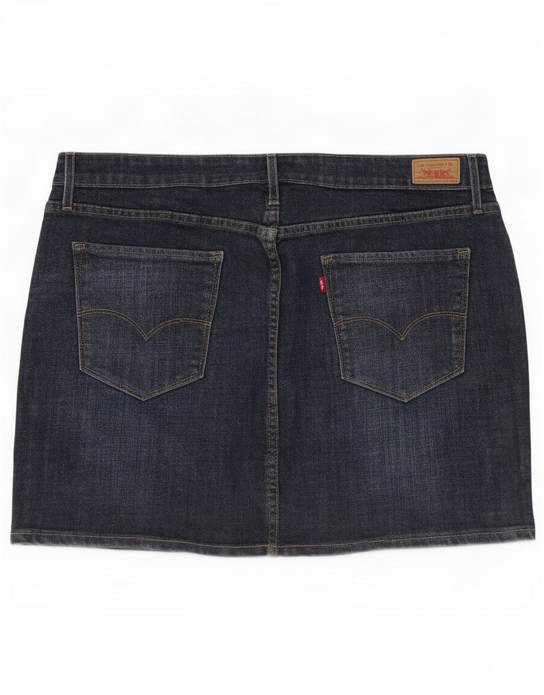 Mini saia jeans feminina Levi's US 16 XL W36 algodão azul