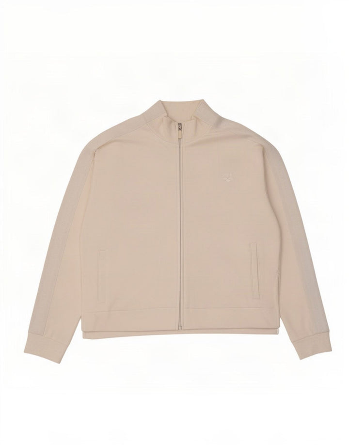 Arena Womens Oversized Tracksuit Top Jacket UK 10 Pequeno Algodão Branco