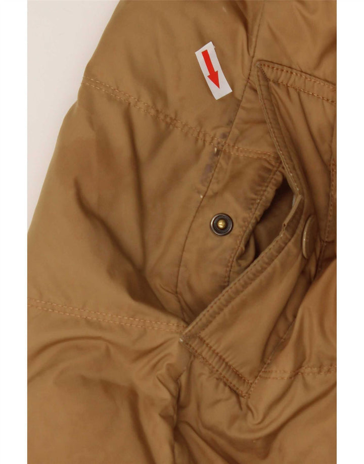 Casaco acolchoado com capuz feminino Tommy Hilfiger Reino Unido 10 pequeno poliéster marrom
