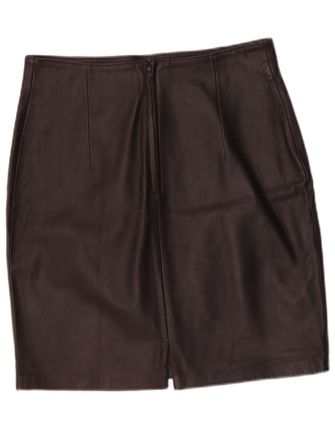 Mini saia de couro feminina vintage IT 40 pequena W28 preta