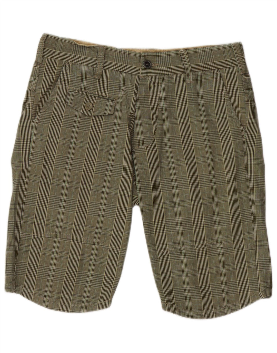 Shorts Chino masculino Jack & Jones médio W32 algodão xadrez cáqui