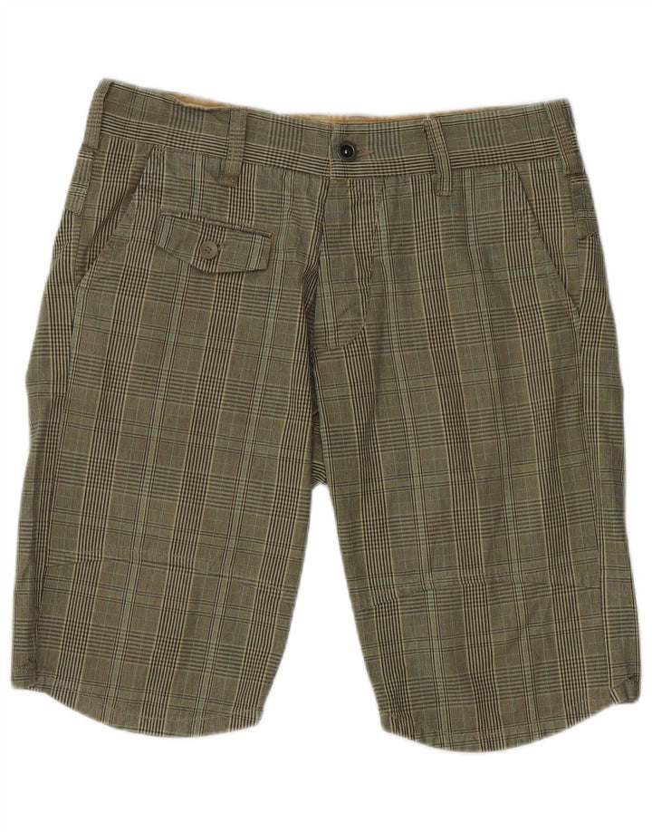 Shorts Chino masculino Jack & Jones médio W32 algodão xadrez cáqui