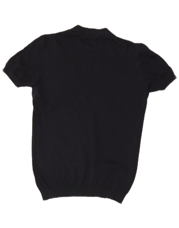 Camiseta masculina Massimo Dutti Top médio algodão azul marinho
