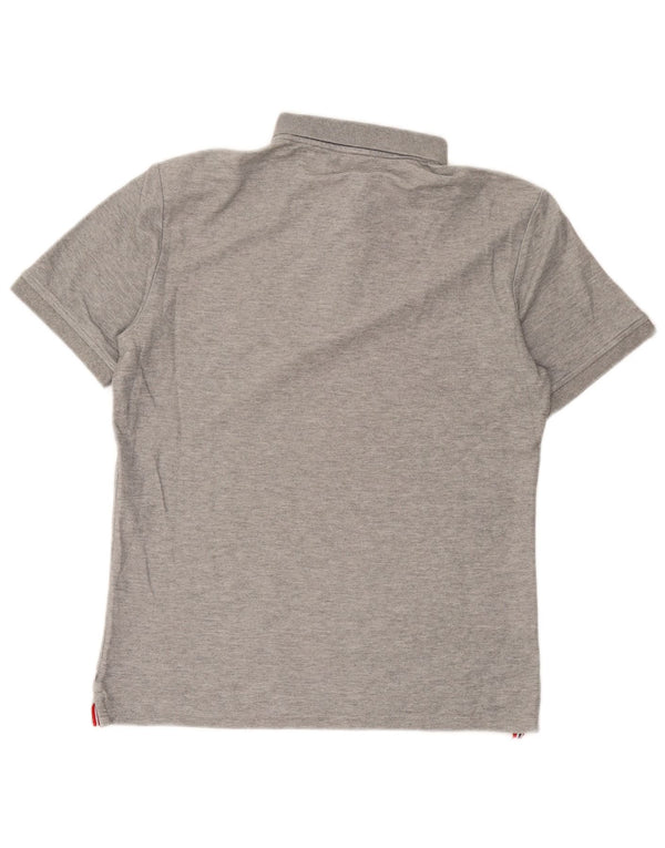 Camisa polo masculina de golfe Calvin Klein cinza médio manchado