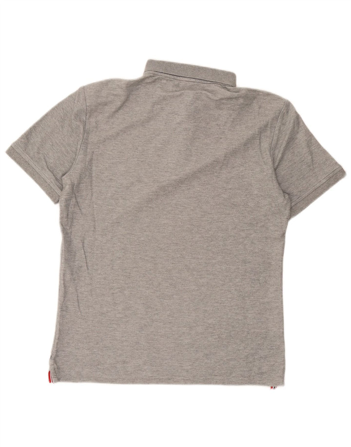 Camisa polo masculina de golfe Calvin Klein cinza médio manchado