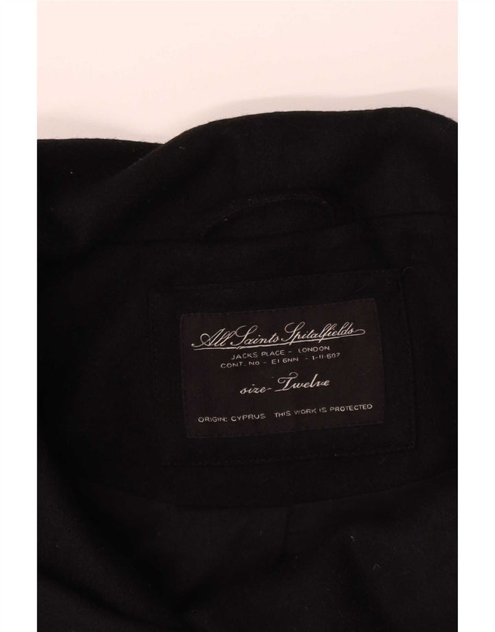 Sobretudo feminino All Saints UK 12 lã preta média