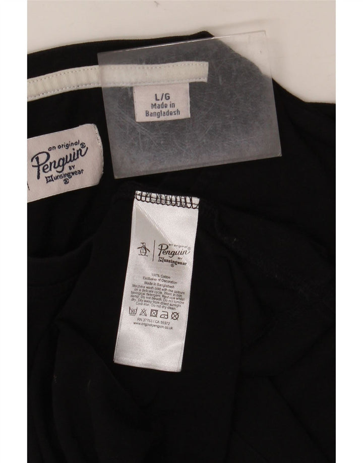 Camiseta masculina PENGUIN grande algodão preto