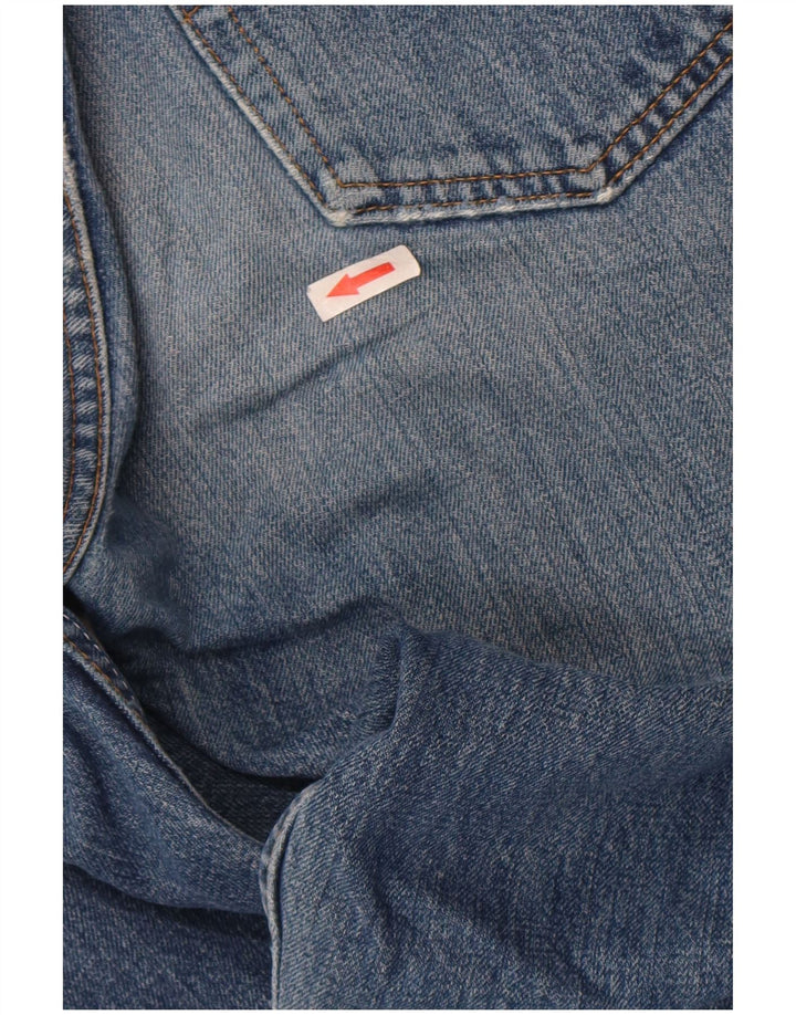 Calça Jeans Levis Feminina 501 Distressed Straight W31 L32 Azul Algodão
