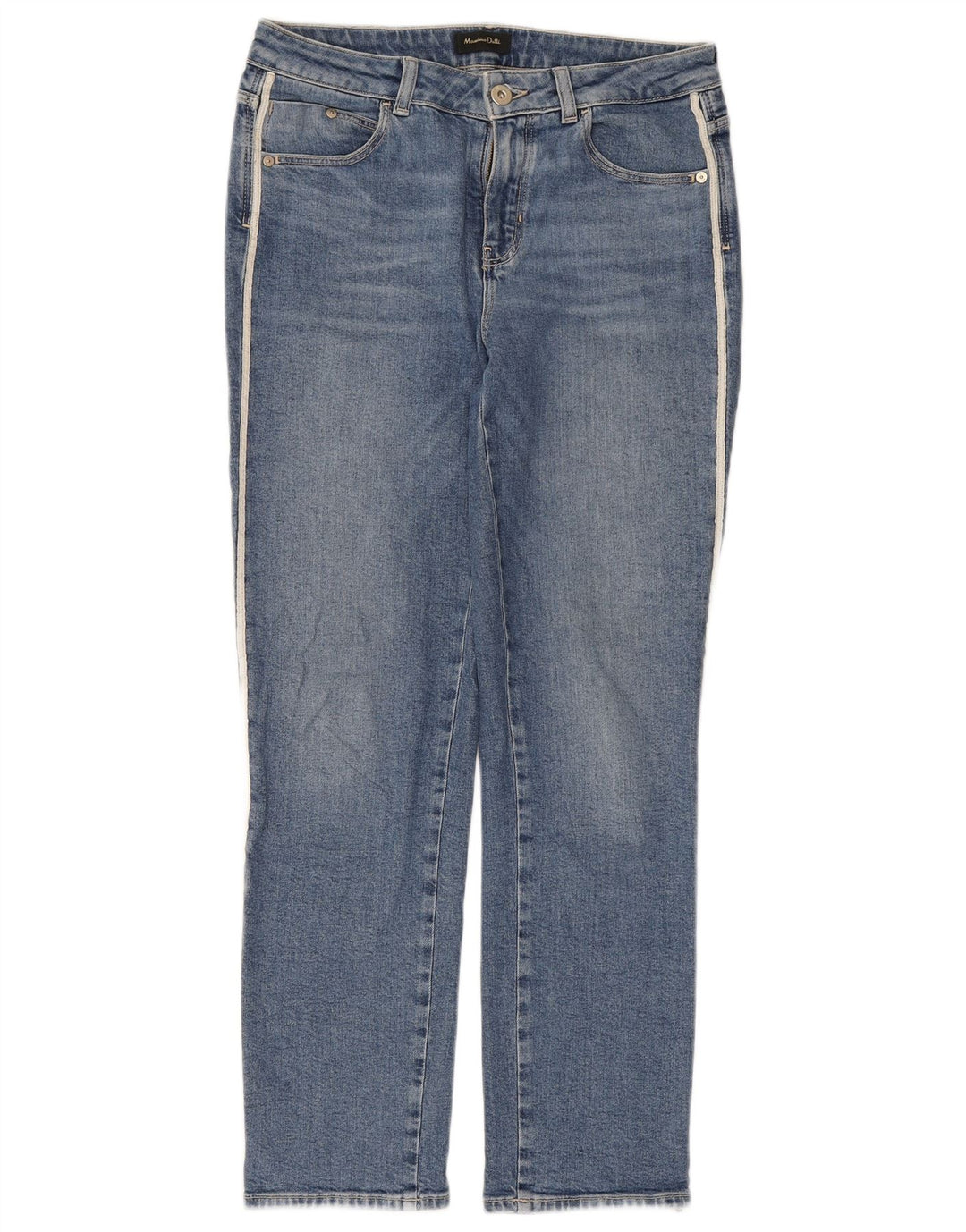 Jeans retos femininos Massimo Dutti EU 38 pequeno W28 L27 azul