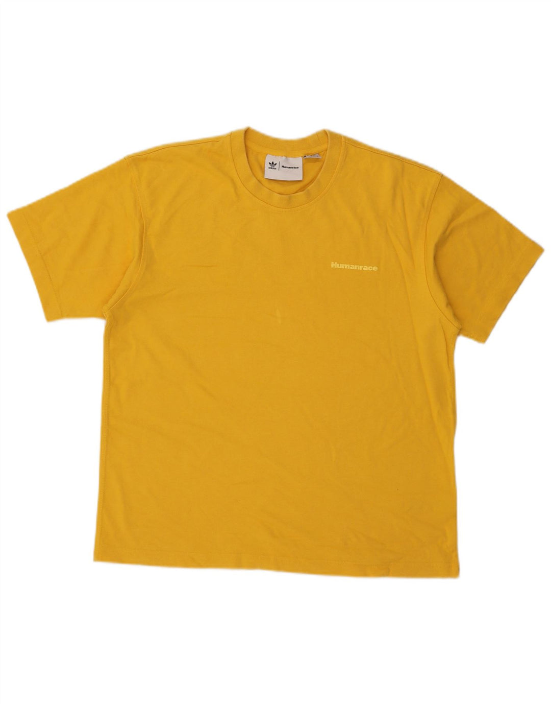 Adidas Mens Humanrace Camiseta Top Médio Algodão Amarelo