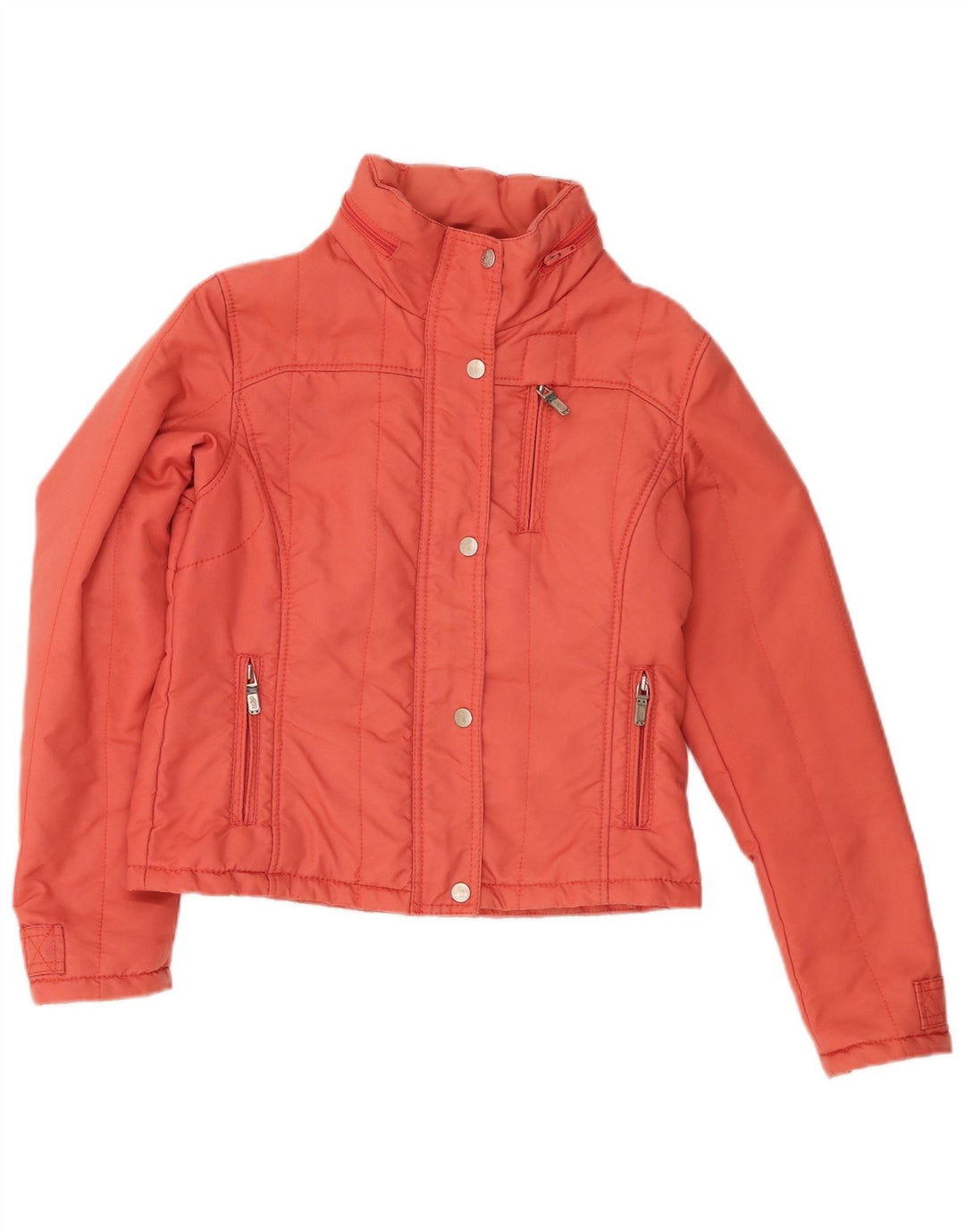 Jaqueta feminina acolchoada com capuz Refrigue Reino Unido 10 pequena laranja nylon