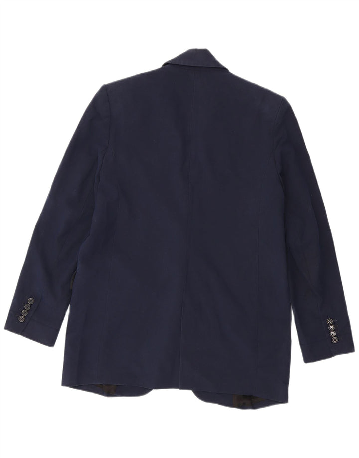 Jaqueta blazer feminina Zara com 1 botão UK 6 XS azul marinho poliéster