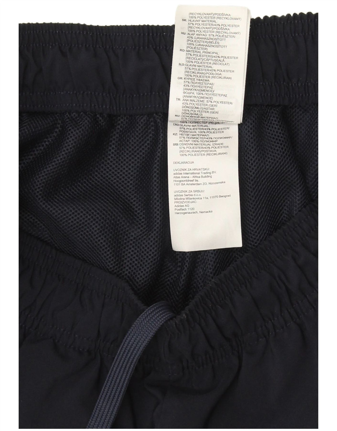 Shorts esportivos masculinos Adidas médio azul marinho poliéster