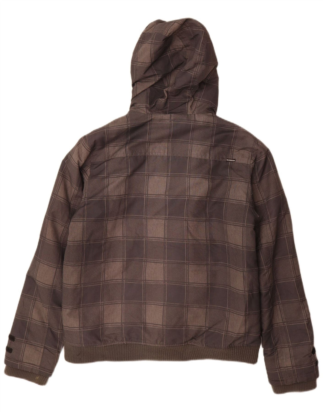 Jaqueta bomber com capuz para meninos Quiksilver 15-16 anos poliéster xadrez cinza