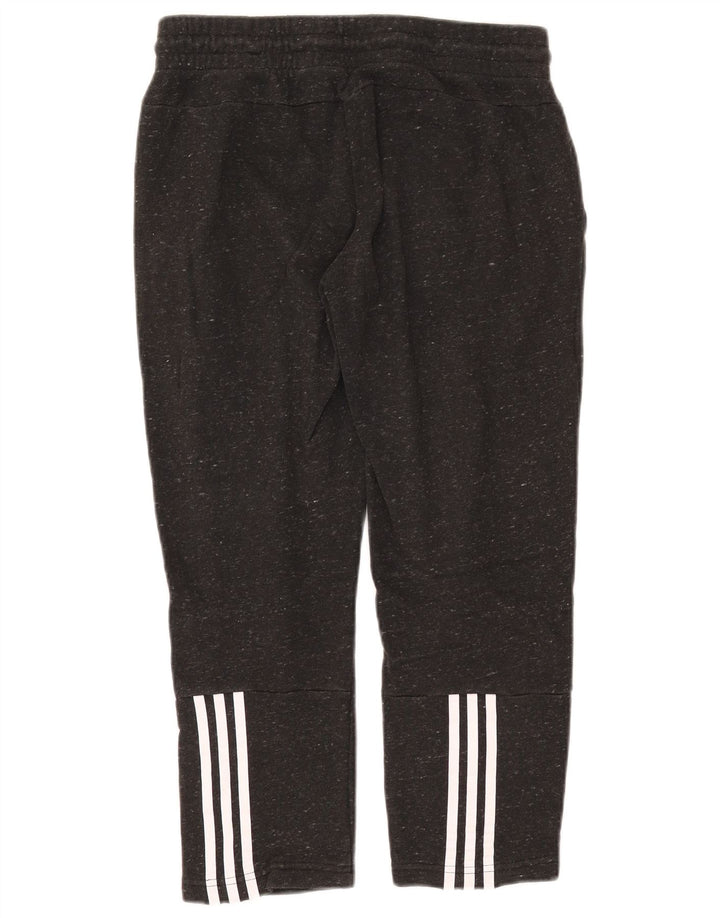 Calça de treino feminina ADIDAS Reino Unido 12/14 cinza médio manchado de algodão