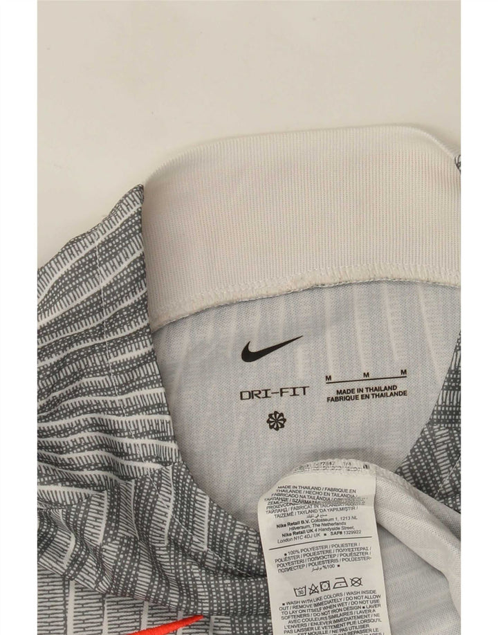 Camiseta Nike masculina Top poliéster listrado cinza médio