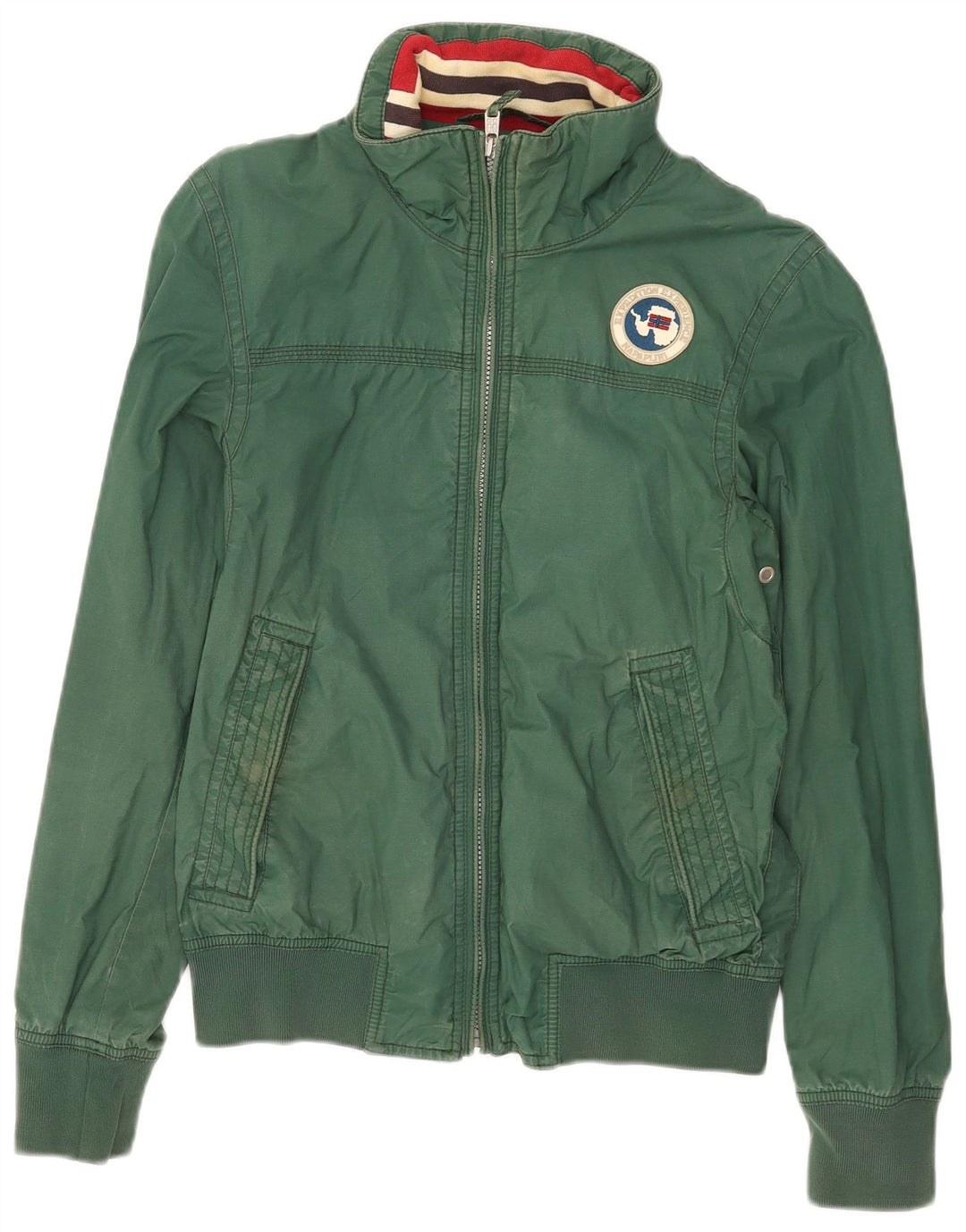 Napapijri Mens Geographic Bomber Jacket UK 36 Pequeno Verde