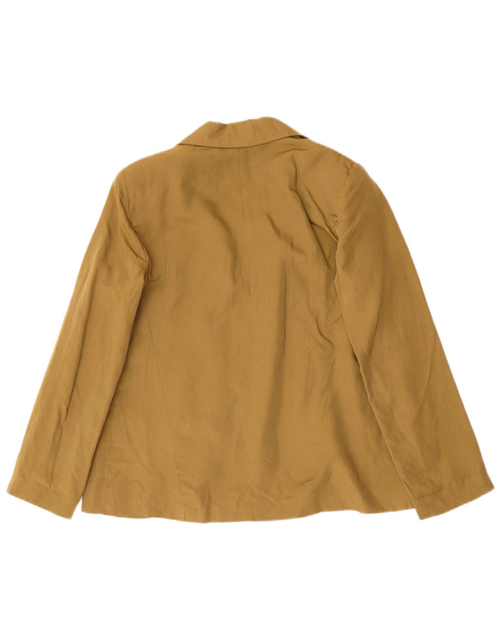 Jaqueta blazer aberta grande TOPSHOP feminina Reino Unido 10 pequena cáqui Lyocell