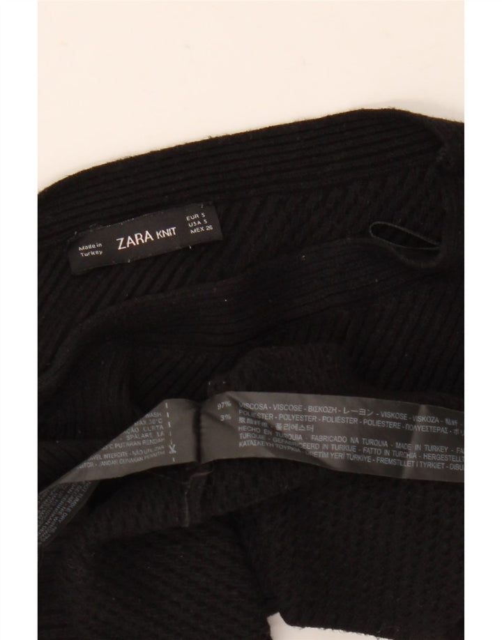 Zara Womens Crop One Ombro Top Reino Unido 8 Pequeno Preto Viscose