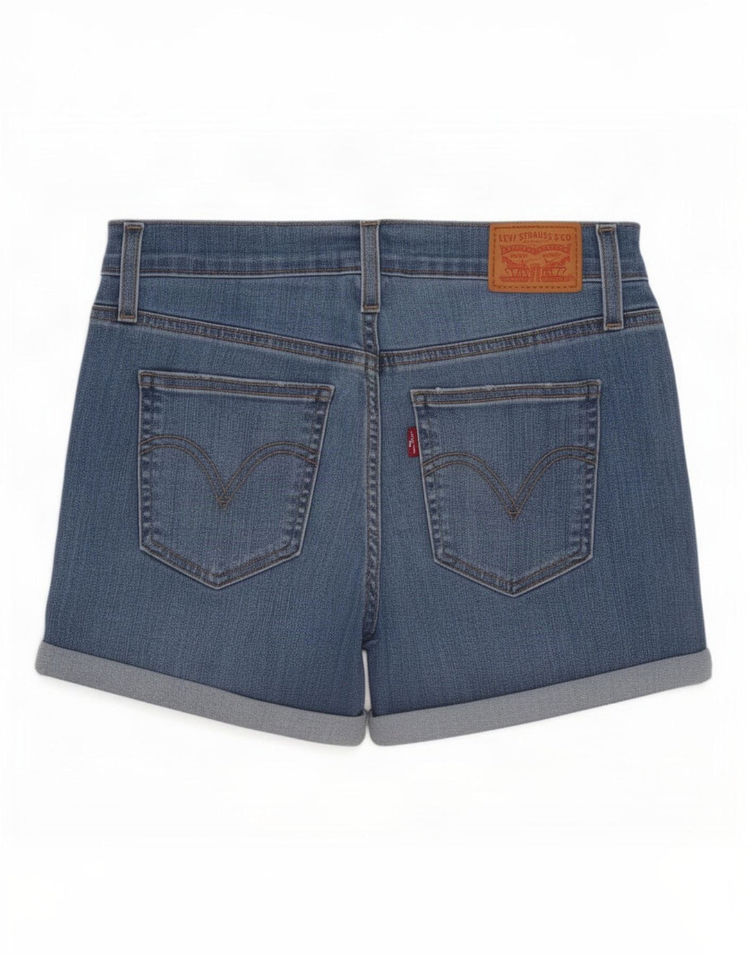 Shorts jeans feminino Levi's W26 pequeno algodão azul