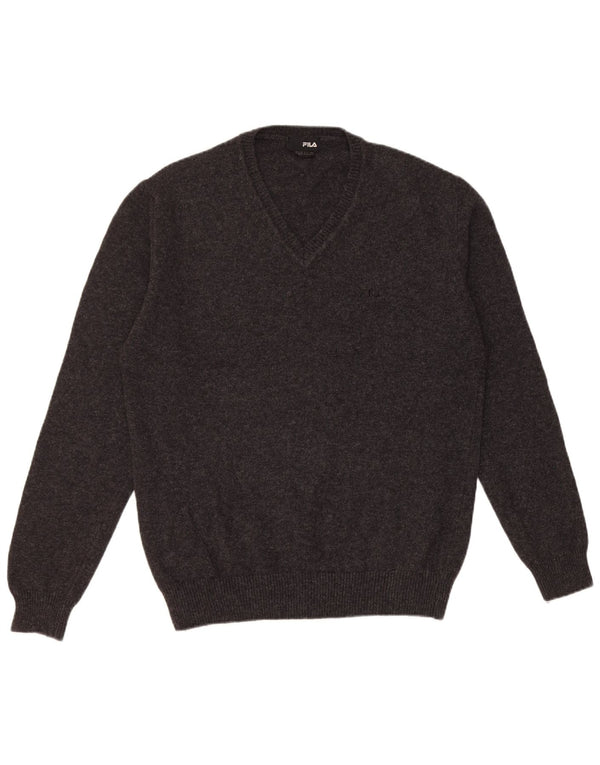 Suéter masculino Fila com decote em V XL lã preta