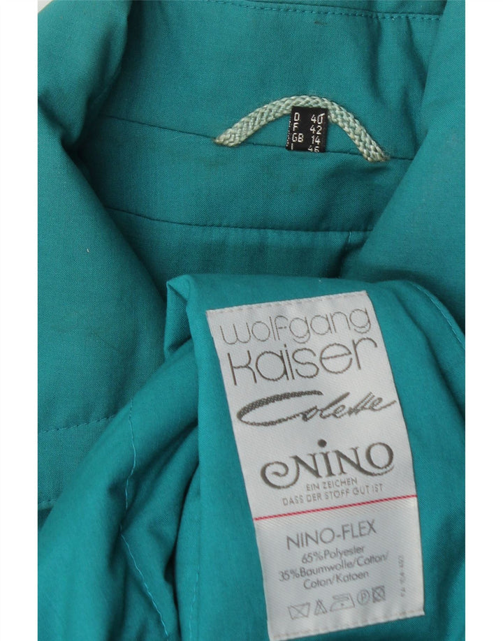 Casaco impermeável feminino NINO UK 14 grande poliéster turquesa