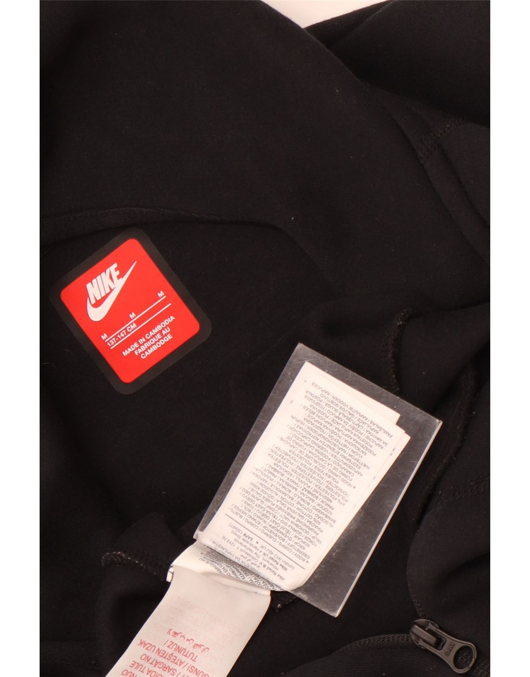 Suéter Nike Boys Zip com capuz 10-11 anos médio preto algodão