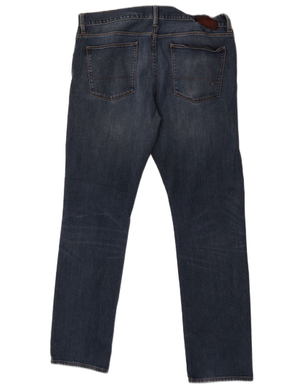 Jeans retos masculinos Tommy Hilfiger W36 L32 algodão azul